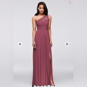 David’s Bridal one shoulder bridesmaid dress